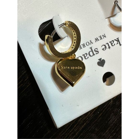 Kate Spade NEW Take Heart huggie earrings - Picture 4 of 5